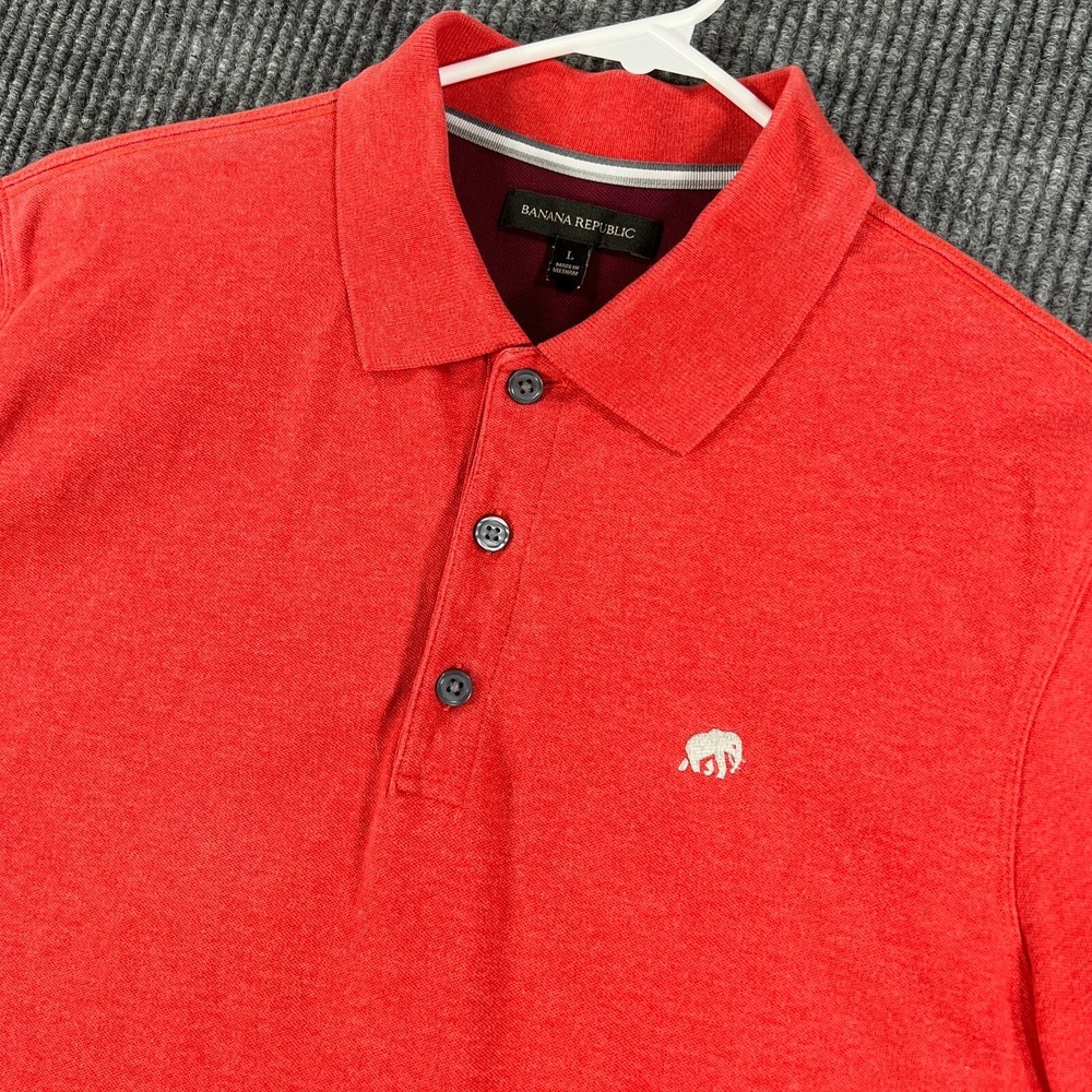 Banana Republic Polo Shirt Mens Large Red Short Sleeve Casual Outdoor Comfort